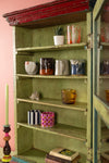 Blue & Red Vintage Wall Showcase <p>W:59cm D:22cm H:97cm </p>