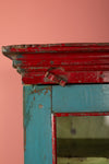 Blue & Red Vintage Wall Showcase <p>W:59cm D:22cm H:97cm </p>