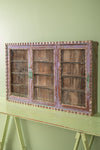 Purple Vintage Carved Wall Showcase <p>W:117cm D:15cm H:75cm </p>