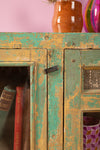 Green & Yellow Vintage Cabinet <p>W:82cm D:23cm H:63cm </p>