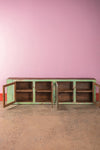 Vintage Light Green & Blue Wall Showcase <p>W:186cm D:22cm H:54cm </p>
