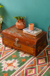 Vintage Red Iron Trunk
