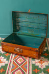 Vintage Red Iron Trunk