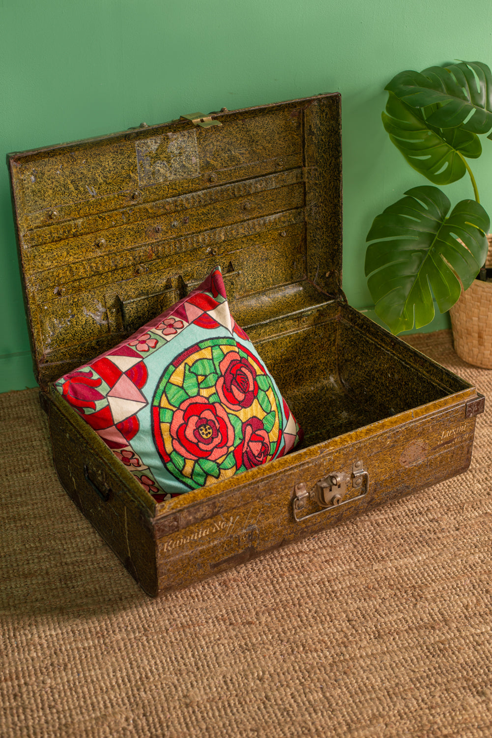 Vintage Brown Iron Trunk