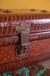 Vintage Red Iron Trunk