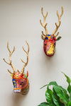 Embroidered Patchwork Stag Wall Plaque