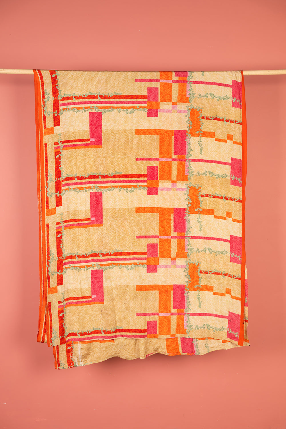 Vintage Rayon Sari - 5 Metres Long - 2160