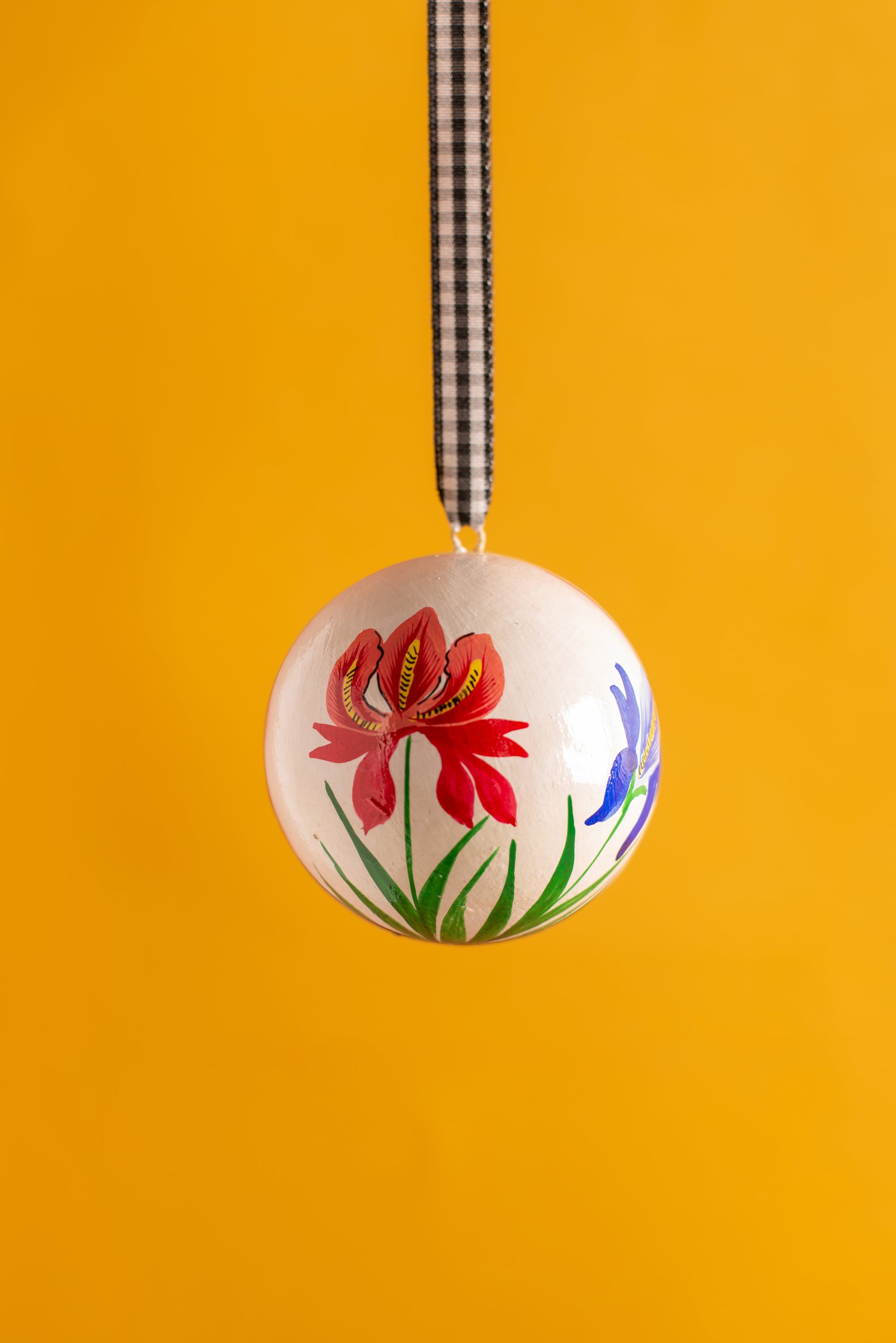Orchids on White Bauble