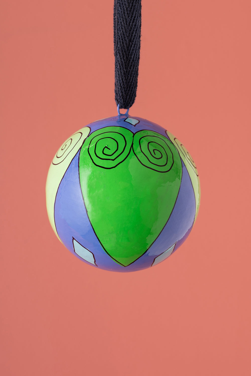 Green & Blue Hearts Bauble