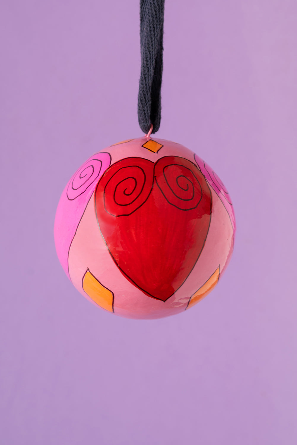 Pink & Red Hearts Bauble
