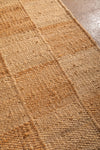 Jute Chequered Extra Large Rug with Tasselled Edge