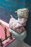 Coastal Blossom Block Print Large Cosmetic Bag