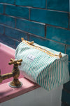 Coastal Blossom Block Print Large Cosmetic Bag