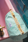 Coastal Blossom Block Print Large Cosmetic Bag