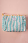 Coastal Blossom Block Print Large Cosmetic Bag