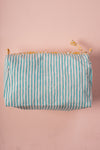 Coastal Blossom Block Print Large Cosmetic Bag