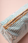 Coastal Blossom Block Print Large Cosmetic Bag