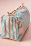 Coastal Blossom Block Print Large Cosmetic Bag
