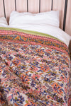 Pistachio Blossom Reversible Floral Quilt