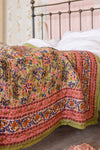 Pistachio Blossom Reversible Floral Quilt