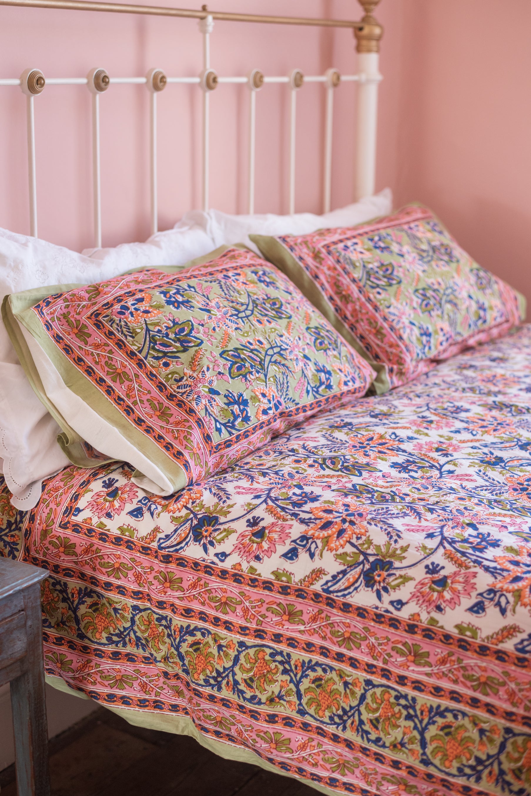 Pistachio Blossom Cotton King Duvet Set