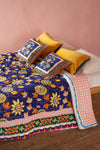 Navy Passion Flower Cotton Quilt