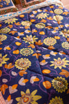 Navy Passion Flower Cotton Quilt