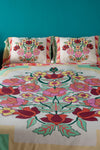 Geraldine White Rose Bouquet Duvet Cover