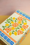 Blue and Orange Lemons Hand Painted Storage Box