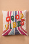 Good Vibes Embroidered Cushion Cover