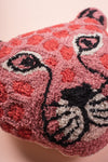 Pink Leopard Tufted Cushion