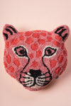 Pink Leopard Tufted Cushion