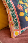 Sicilian Lemon Navy 100% Recycled Cotton Linen Blend Cushion Cover