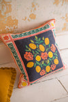 Sicilian Lemon Navy 100% Recycled Cotton Linen Blend Cushion Cover