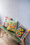 Sicilian Lemon Navy 100% Recycled Cotton Linen Blend Cushion Cover