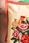 Flower Vase Embroidered Cushion Cover