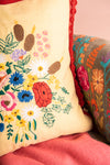 Daisy Bouquet Embroidered Cushion Cover