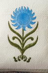 Thistle Fresh Blue & Green Cotton Block Print Cushion Cover