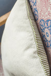 Thistle Fresh Blue & Green Cotton Block Print Cushion Cover