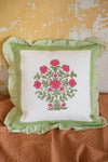 Embossed Cotton Mughal Block Print Luxury Cushion Cover