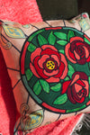 Romeo Roses Stained Glass Cushion Cover