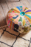 Vintage Fabric Pumpkin Pouffe