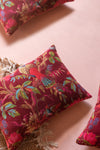 Red Bird Of Paradise Velvet Cushion Cover