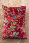 Red Bird Of Paradise Velvet Cushion Cover