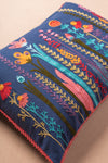 Perennials embroidered cotton Cushion Cover