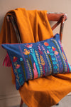 Perennials Embroidered Cotton Cushion Cover