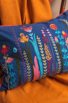 Perennials embroidered cotton Cushion Cover