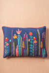 Perennials Embroidered Cotton Cushion Cover