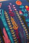 Perennials embroidered cotton Cushion Cover