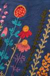 Perennials embroidered cotton Cushion Cover